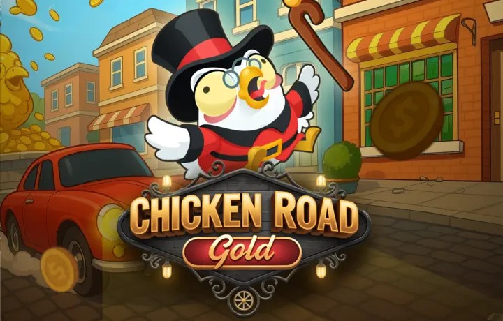 Chicken Road Gold by InOut, showcased at blaze-spins.uk.com – game logo