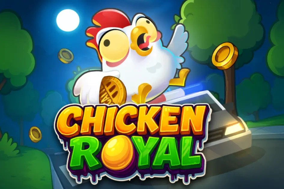 Chicken Royal slot visual from InOut available on blaze-spins.uk.com
